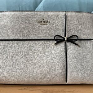 Kate Spade White Pebbled Leather Bow Shoulder Bag